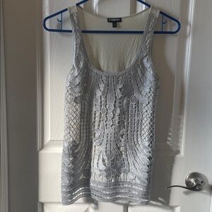 Express Women's Crochet Tank silver size extra small xs vintage Y2K